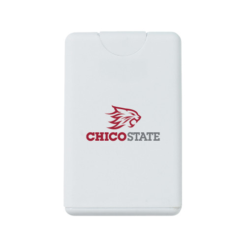  White .66 oz Card Shape Hand Sanitizer - Chico State Primary Mark