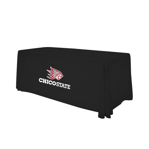  Black 6 foot Table Throw - Chico State Primary Mark