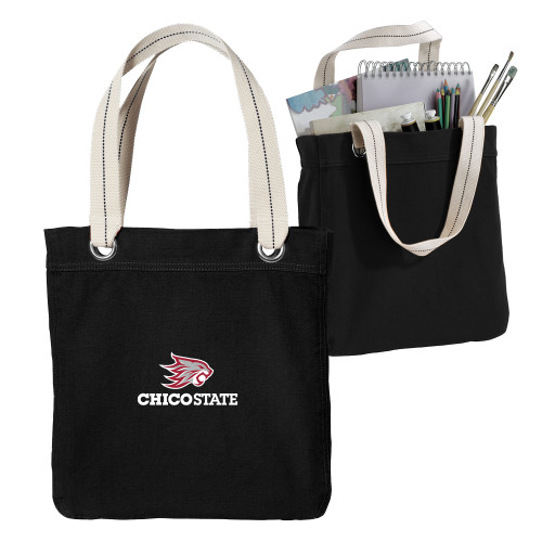 Allie Black Canvas Tote - Chico State Primary Mark EMB