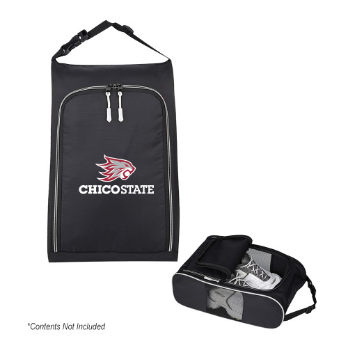  Crosstown Side Mesh Black Shoe Bag - Chico State Primary Mark EMB