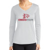 Thumbnail image for  Womens White Performance Long Sleeve V Neck Shirt