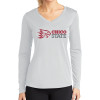 Thumbnail image for  Womens White Performance Long Sleeve V Neck Shirt