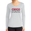 Thumbnail image for  Womens White Performance Long Sleeve V Neck Shirt