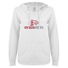 Thumbnail image for  ENZA Womens White V Notch Raw Edge Fleece Hoodie