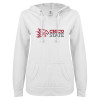 Thumbnail image for  ENZA Womens White V Notch Raw Edge Fleece Hoodie