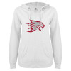 Thumbnail image for  ENZA Womens White V Notch Raw Edge Fleece Hoodie