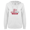 Thumbnail image for  ENZA Womens White V Notch Raw Edge Fleece Hoodie