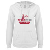 Thumbnail image for  ENZA Womens White V Notch Raw Edge Fleece Hoodie