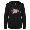 Thumbnail image for  ENZA Womens Black V Notch Raw Edge Fleece Hoodie