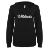 Thumbnail image for  ENZA Womens Black V Notch Raw Edge Fleece Hoodie