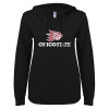 Thumbnail image for  ENZA Womens Black V Notch Raw Edge Fleece Hoodie