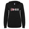 Thumbnail image for  ENZA Womens Black V Notch Raw Edge Fleece Hoodie