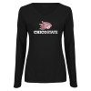 Thumbnail image for  Womens Black Long Sleeve V Neck Tee 