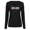 Thumbnail image for  Womens Black Long Sleeve V Neck Tee 