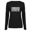 Thumbnail image for  Womens Black Long Sleeve V Neck Tee 