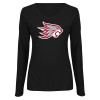 Thumbnail image for  Womens Black Long Sleeve V Neck Tee 