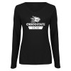 Thumbnail image for  Womens Black Long Sleeve V Neck Tee 