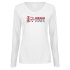 Thumbnail image for  Womens White Long Sleeve V Neck Tee