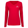 Thumbnail image for  Womens Red Long Sleeve V Neck Tee
