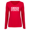 Thumbnail image for  Womens Red Long Sleeve V Neck Tee