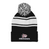 Thumbnail image for  Black/White Two Tone Knit Pom Beanie w/Cuff