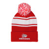 Thumbnail image for  Red/White Two Tone Knit Pom Beanie w/Cuff