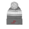 Thumbnail image for  Grey/White Two Tone Knit Pom Beanie w/Cuff