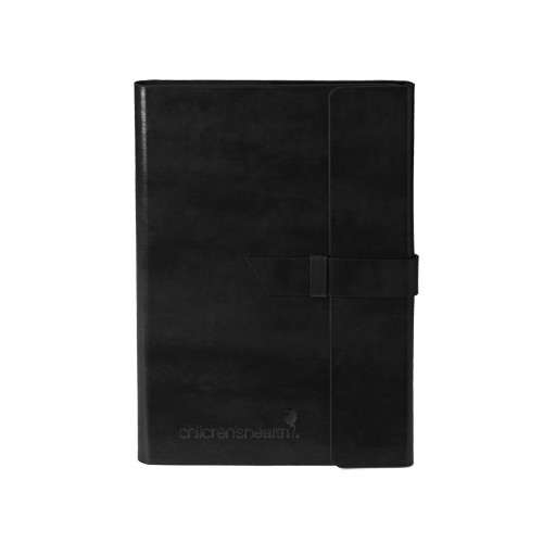  Fabrizio Junior Black Portfolio w/Loop Closure - Childrens Health Logo Engrave