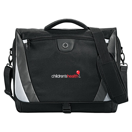  Black/Grey Slope Computer Messenger Bag - Childrens Health Logo