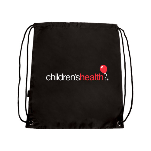 Black Drawstring Backpack - Childrens Health Logo