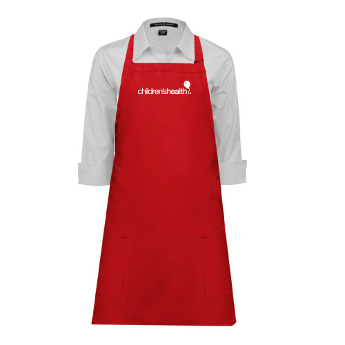 Full Length Red Apron - Childrens Health Logo
