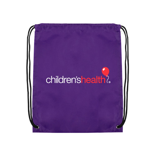  Purple Drawstring Backpack - Childrens Health Logo