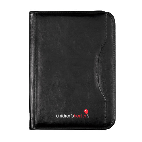  Wall Street Black Zippered Padfolio - Childrens Health Logo