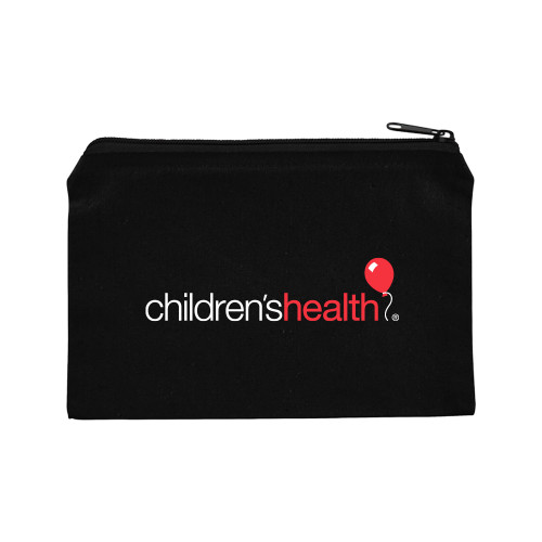  8oz. Black Cotton Travel Pouch - Childrens Health Logo