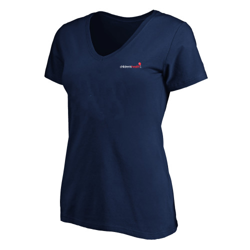  Womens Plus Navy V Neck T Shirt - Childrens Health Logo