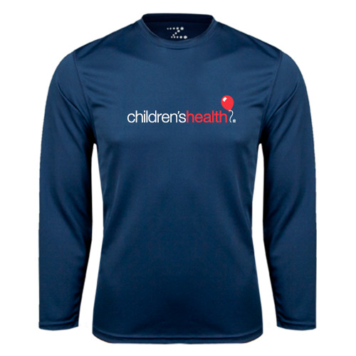  Navy Performance Long Sleeve Shirt - Childrens Health Logo