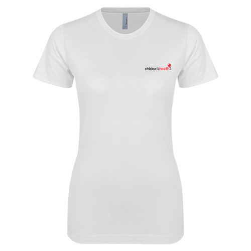  Next Level Womens White Boyfriend Tee - Childrens Health Logo