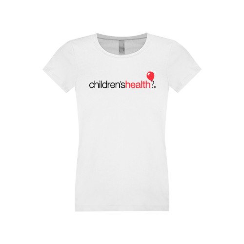  Next Level Girls White Fashion Fit T Shirt - Childrens Health Logo