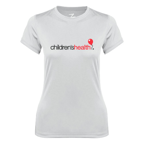  Womens White Performance Tee - Childrens Health Logo