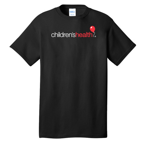  Extended Black T Shirt - Childrens Health Logo