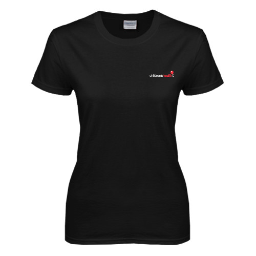  Womens Black Short Sleeve Tee - Childrens Health Logo