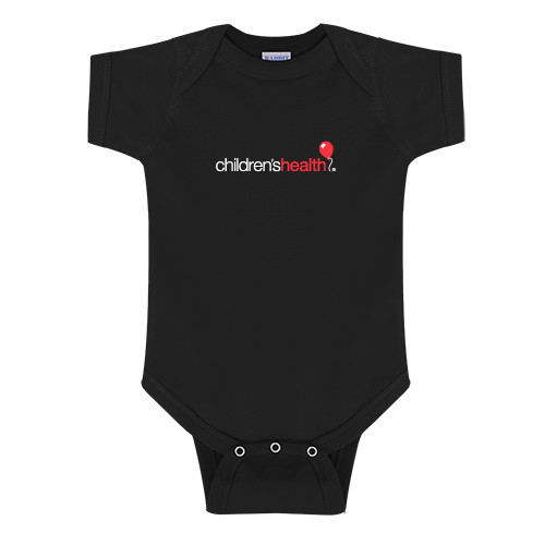  Black Infant Onesie - Childrens Health Logo