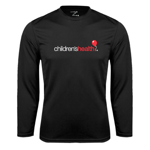  Black Performance Long Sleeve Shirt - Childrens Health Logo