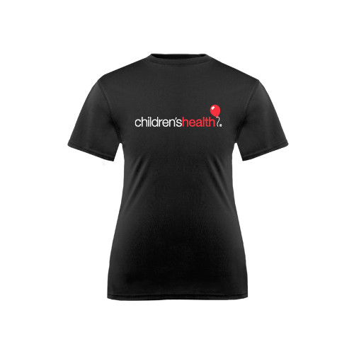  Youth Performance Black Tee - Childrens Health Logo