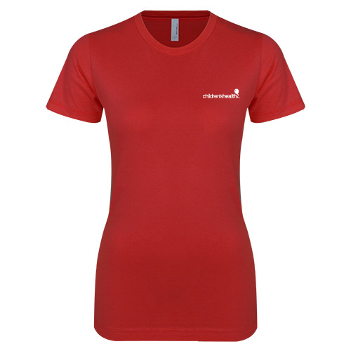  Next Level Womens Red Boyfriend Tee - Childrens Health Logo