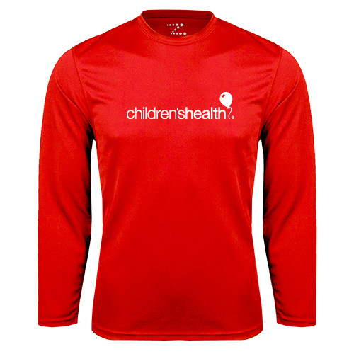  Red Performance Long Sleeve Shirt - Childrens Health Logo