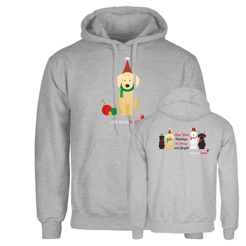  Grey Fleece Hoodie - Holiday Front