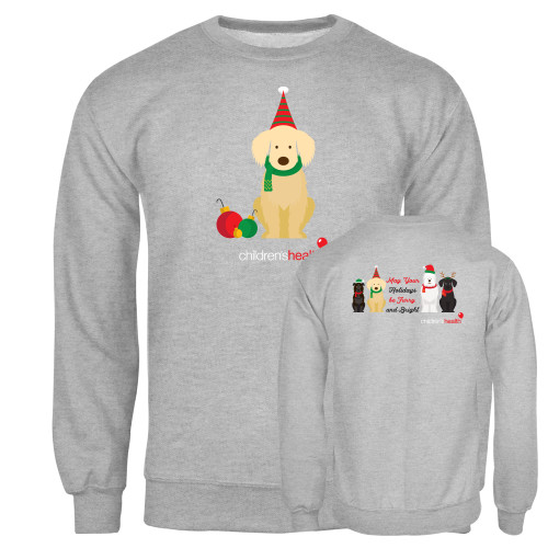  Grey Fleece Crew - Holiday Front