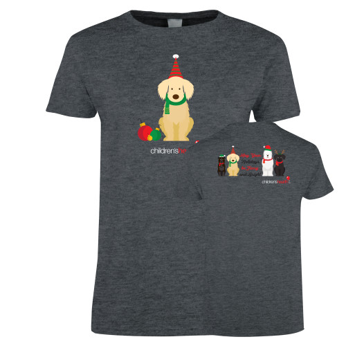  Womens Dark Heather Short Sleeve Tee - Holiday Front