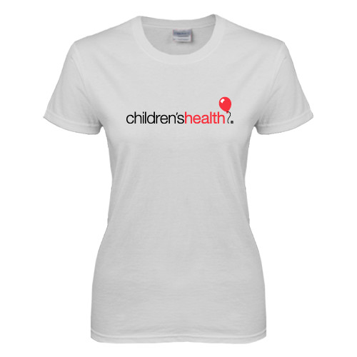  Womens White Short Sleeve Tee - Childrens Health Logo